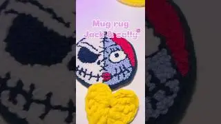 💖Jack and sally for the win 😍#mugrugs #crochet #halloween #punchneedle