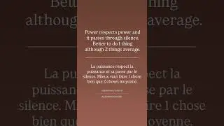 Captation positive -  la puissance respect la puissance et sapasse par le silence.
