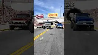 Chevy Trucks Take on the Speedway #chevy #chevytrucks #c60 #c10 #squarebody #trucks #oldschool