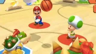 Mario Sports Mix - Basketball (Mushroom Cup) - Bowser & Bowser Jr Gameplay (2-vs-2)