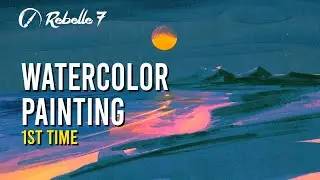 First time painting with WATERCOLOR in Rebelle 7 Pro