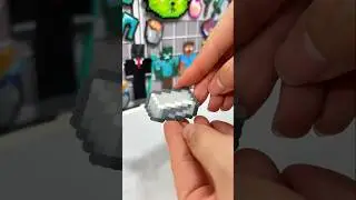 I made an iron ingot from Minecraft using Perler beads.#perlerbeads #minecraft #pixelart #diycrafts