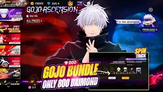 NEW SATORU GOJO BUNDLE 1 SPIN TRICK FREE FIRE 🔥 - TOTAL KITNA DIAMOND LAGEGA ?| GOJO ASCENSION EVENT