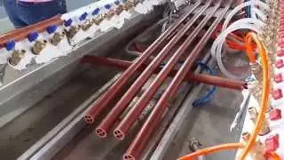 Chile customer---PE wpc round pipe machine--- one time four pieces