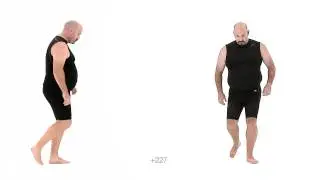 Larger Male walk Dazed - Slow Motion. Animation Reference Body Mechanics