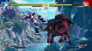 SFV AE x MHWorld | Nergigante Blanka Costume Extra Battle Week 2 vs Kirin Armor Ibuki