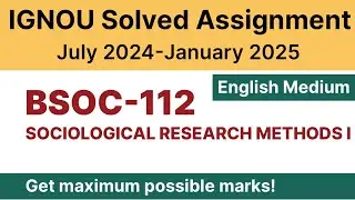 IGNOU BSOC 112 Solved Assignment 2024-25 PDF Download | English Medium | Vidyamojo