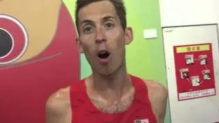 Dan Huling talks after finishing 5th in 2015 IAAF World Championships men's steeplechase