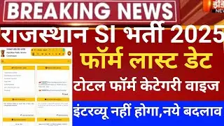 Rpsc si online form 2025/Rajasthan si form last date 2025/Rpsc si exam date 2025/Rpsc si latest news