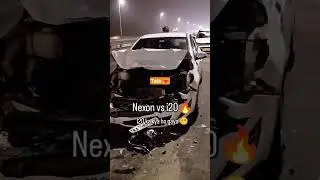 Tata Nexon crashed with i20 #tatanexon #nexoncrash #hyundaii20 #i20crash