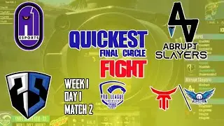 Team T2k Chicken Dinner Pmpl South Asia Match 2 Day 1 Week 1| Final Circle Fight