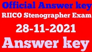 RIICO Stenographer Exam 28/11/21 || Stenographer Answer key 2021 ||RIICO Stenographer Result Cut-off