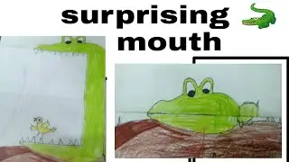 Surprising big mouth crocodile 🐊 drawing/kids activities blogs