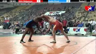 Last Chance Final 120 KG: John Helgerson (WARTBURG) vs. Justin Grant (Husky WC)