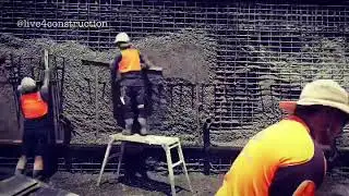 Shotcrete concrete time lapse basement walls