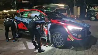 WRC ECO Acropolis Rally Greece 2023 Neuville changes wheels, makes suspension adjustments, Loutraki