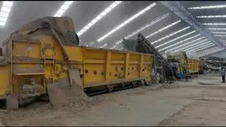 Heavy duty horizontal grinder HX2000-1400 crushing biomass waste by 2 step Coarse crushing