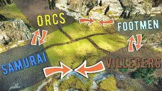 Crossroads Battle: Villagers vs Samurai vs Orcs vs Footmen - UEBS 2