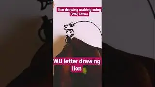 lion drawing using WU letter drawing a angry lion face /how to draw lion angry face #drawing #art