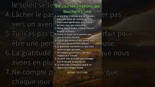 De courtes citations qui touchent l'&acirc;me