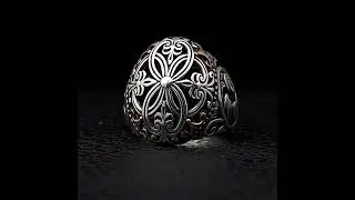 Mens Art Nouveau Silver Handmade Ring Engraved Jewelry