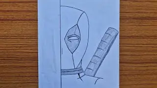 How To Draw Deadpool Easy Step By Step | Deadpool half face drawing easy tutorial with pencil | Art