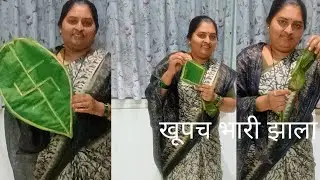 आजची दिनचर्या #ब्लाउज पीस वापरून केळीचे पान नैवेद्याला तयार, भारी झालं आणि अजून बरंच काहीत तयार #