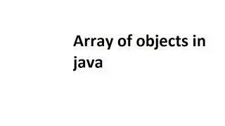 Java Tutorial - An array of objects