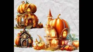 33 Pumpkin House Clipart Set - Fantasy, Magical, Enchanted, Mystical - PNG - Transparent