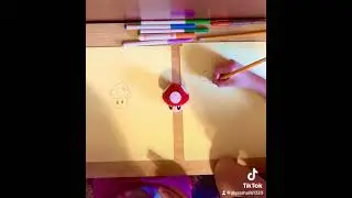 Mario mushroom 🍄 drawing diy easy for kids to do! This was made by a 10 & 6 year old! #diy #mario