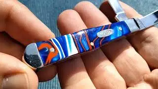 2022 ~ Case&trade; Small Swell Center Jack Knife 11220 - Patriotic Kirinite ~ AKA ~ Coke Bottle Knife 💥