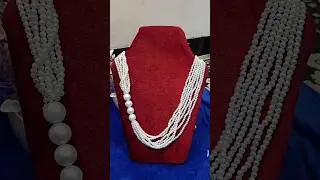 7 Layer Long White Pearl Necklace 🤍 | Raani Haar Look in 4K #shorts #viral