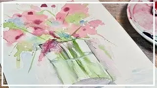 How to paint Loose Watercolor Flowers.  Beginner Friendly