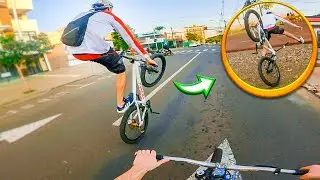 Quase CAIU MUITO FEIO no GRAU de BIKE pela CIDADE ! (BikeVlog)