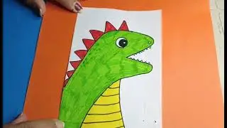 how to draw and color dragon cartoon for kids and toddler