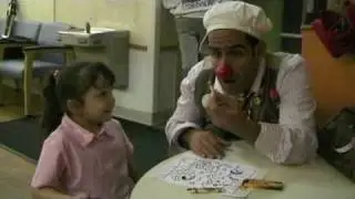Medical clown visits kids at Children's Memorial Hospital in Chicago