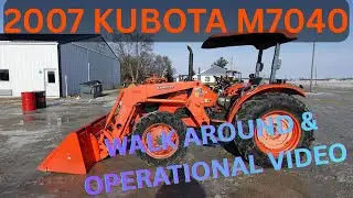Видеообзор и демонстрация работы трактора Kubota M7040 2007 года выпуска. Цена: 21 900 долларов.