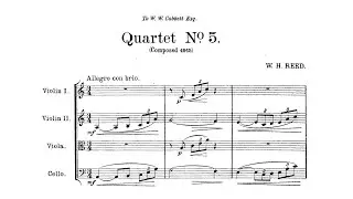 William Henry Reed &ndash; String Quartet No.5, in A minor