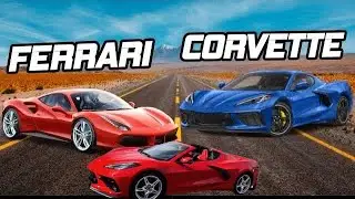 2025 C8 Corvette vs Ferrari. Removing roof of C8 coupe.