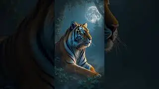 🌙🐅 Behold the Majestic Tiger of Dreams! #tiger #fantasyanimals #wildworld #predator