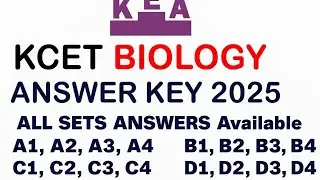 KCET 2025 BIOLOGY ANSWERS KEY | KCET BIOLOGY KEY ANSWERS 2025 | All SETS QUESTIONS&nbsp;&nbsp;&&nbsp;ANSWERS&nbsp;|