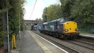 Sandite train with 37038 & 37422 passing Mistley, 17th October 2020. [4K]