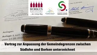 Vertrag zur Anpassung der Gemeindegrenzen zwischen S&uuml;dlohn und Borken unterzeichnet (25.06.2020)
