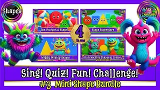 #3 Mini Shape Bundle | 4-in-1 Shape Adventure | Sing-Alongs & Quizzes | Magic Mini Monsters