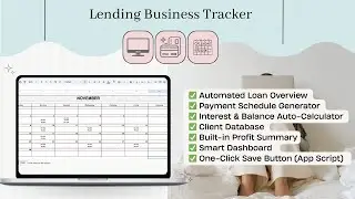 💸 Lending Business Tracker | Loan Management (Google Sheets)