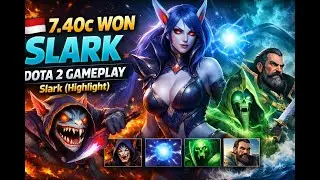 🇮🇩 7.40c WON Slark Dota 2 Gameplay. Slark, Vengeful Spirit, Io, Necrophos, Kunka.