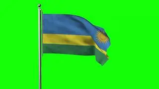 Green screen Footage | Rwanda Waving Flag Green Screen Animation | Royalty-Free