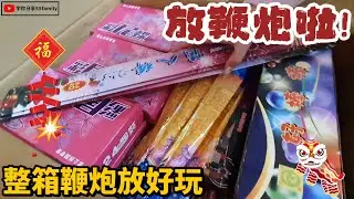 【日常】過年放煙火鞭炮 大人小孩FUN鞭炮啦!! 猜猜看一箱多少錢? 手持煙火 高空煙火 落地鞭炮 | 宇你分享 SS family
