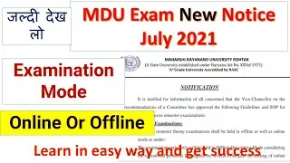 mdu exam notification  2021 // mdu latest information today // examination mode