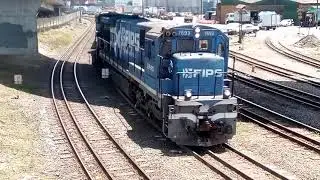 Dupla C30-7 7693/7616 FIPS & Rumo manobrando vag&otilde;es da MRS no patio PST em santos